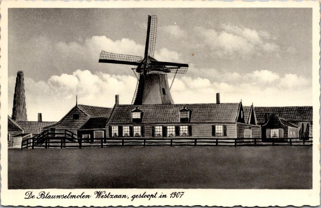 Westzaan - De Blaumselmolen, Verzenden, 1940 tot 1960, Ongelopen, Noord-Holland