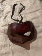 Venetiaans Carnaval Masker - Rood Leer, Ophalen of Verzenden, Gedragen, Carnaval, Accessoires