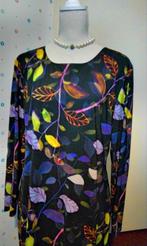 Lilytime,  zwart met bloemen jurk,  maat 42., Maat 42/44 (L), Ophalen of Verzenden, Zo goed als nieuw, Knielengte