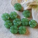 💝Nieuw binnen💝 tien Jade edelsteen klavertje vier kralen, Hobby en Vrije tijd, Ophalen of Verzenden, Nieuw, Kraal