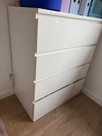 Hoogglans witte ladekast, Ophalen, Overige materialen, 100 tot 150 cm, 50 tot 100 cm