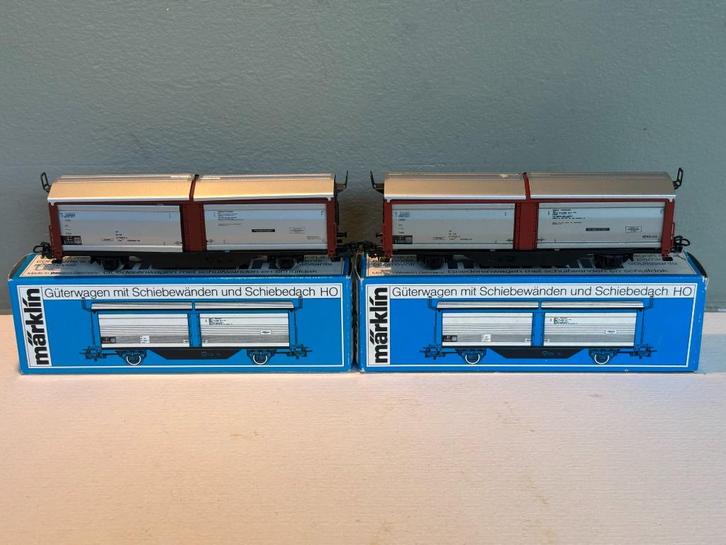 2x Märklin 4633 schuifdakwagons in nieuwstaat, Hobby en Vrije tijd, Modeltreinen | H0, Zo goed als nieuw, Wagon, Wisselstroom