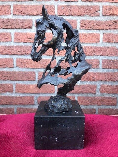 groot bronzen beeld, paardenhoofd, Antiek en Kunst, Antiek | Koper en Brons, Brons, Ophalen of Verzenden