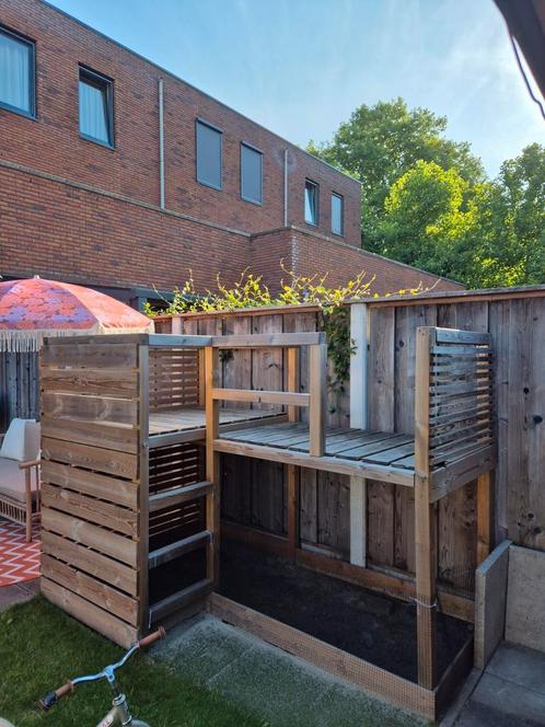 Houten speelhuis voor in de tuin, Kinderen en Baby's, Speelgoed | Buiten | Speelhuisjes, Zo goed als nieuw, Hout, Ophalen