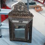 Antiek spiegelkastje / borstelkastje met 2 borstels, Antiek en Kunst, Ophalen