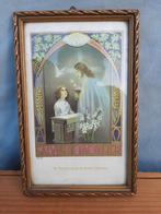 Oude communie prent met gouden lijstje, Antiek en Kunst, Ophalen of Verzenden