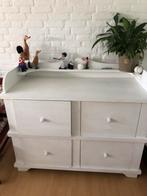 Witte commode met 4 lades van woods, Gebruikt, 50 tot 70 cm, Ophalen of Verzenden, 75 tot 100 cm