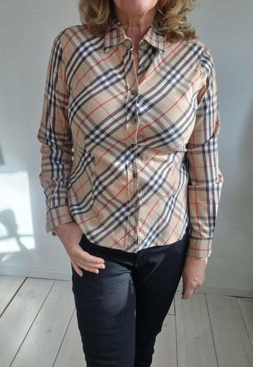 Burberry blouse. Maat L. Beige/ruit. beschikbaar voor biedingen