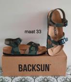 Pricedrop! Backsun kaki army groen leer sandalen klompen 33, Nieuw, Backsun, Overige typen, Jongen of Meisje