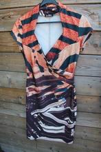 Overslagjurk oranje/ bruin Eroke mt 42 (IT) (EU36) Vaste OPR, Oranje, Ophalen of Verzenden, Zo goed als nieuw, Knielengte