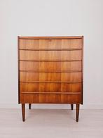 Vintage scandinavische teak ladekast, Deens design 1960s, 5 laden of meer, ., 100 tot 150 cm, Teakhout