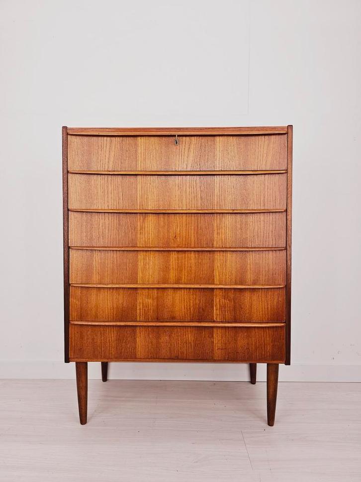 Vintage scandinavische teak ladekast, Deens design 1960s, Huis en Inrichting, Kasten | Ladekasten, Gebruikt, 100 tot 150 cm, 50 tot 100 cm