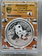 Panda set 2024 - 12 x 1oz pcgs ms70 zilver - alle slabs, Ophalen of Verzenden, Zilver