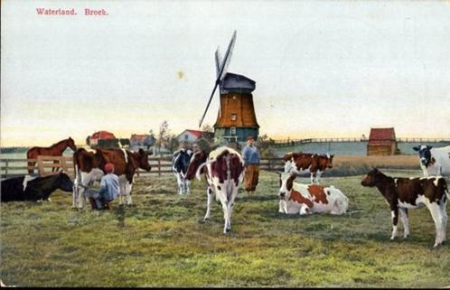 (NH107) Ansichtkaart Broek in Waterland molen Bols-reclame, Verzamelen, Ansichtkaarten | Nederland, Ongelopen, Noord-Holland, 1920 tot 1940
