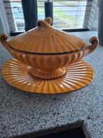 Vintage opdekschaal,  terrine.  Aardewerk,  3 delen, Antiek en Kunst, Ophalen of Verzenden