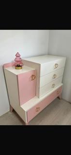 Leuke ladekast roze wit goud 90x87, Ophalen, Gebruikt