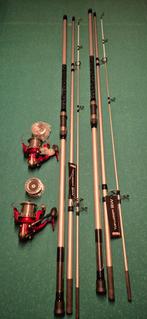 2 zeehengels met molens 4.5m tot 250g Nieuw!, Watersport en Boten, Hengelsport | Zeevissen, Ophalen, Zo goed als nieuw, Molen