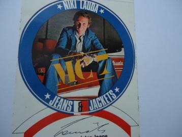 sticker oud NIKI LAUDA F1 legende formule 1 MC7 jeans reclam beschikbaar voor biedingen