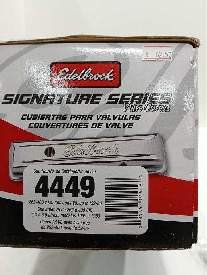 Edelbrock Kleppendeksels Chevrolet V8 262-400 CID, Auto-onderdelen, Motor en Toebehoren, Amerikaanse onderdelen, Oldtimer onderdelen