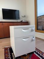 Metalen ladekast wit - Gebruikt, Huis en Inrichting, Kasten | Roldeurkasten en Archiefkasten, Ophalen, Minder dan 50 cm, Gebruikt