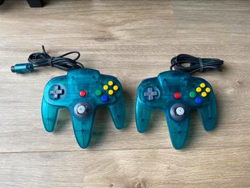 2x Nintendo 64 controller Clear Blue 