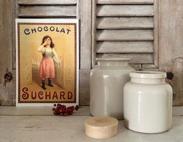 Vintage kleine grès pot mosterdpot zandkleurig beschikbaar voor biedingen