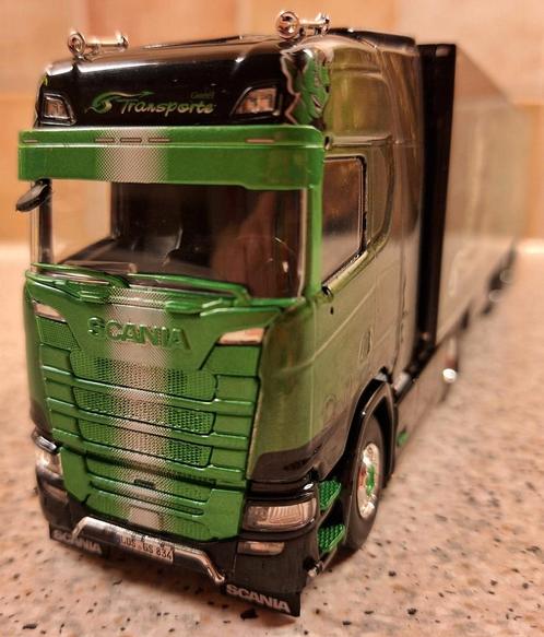 SCANIA 650S trekker met koeloplegger "GS Transporte", Hobby en Vrije tijd, Modelauto's | 1:50, Nieuw, Bus of Vrachtwagen, Tekno