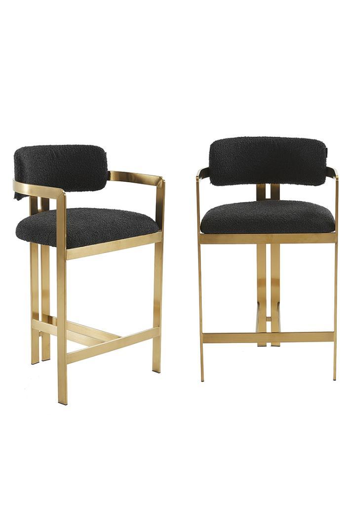 Aurora - Teddy Barkruk - Zwart - 2 voor €1500, Huis en Inrichting, Barkrukken, Nieuw, 1 kruk, Ophalen of Verzenden