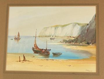 Grote aquarel  --  R. Raymond beschikbaar voor biedingen