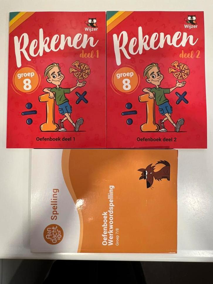 GROEP 8 OEFENBOEKEN REKENEN & WERKWOORDSPELLING bijna nieuw, Boeken, Schoolboeken, Zo goed als nieuw, Nederlands, Overige niveaus