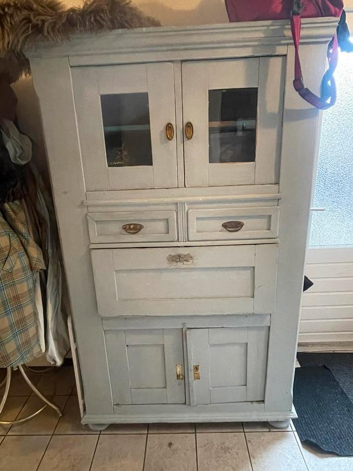 Gave kast met deurtjes laden en klep lichtblauw, Huis en Inrichting, Kasten | Buffetkasten, Gebruikt, 100 tot 150 cm, 25 tot 50 cm