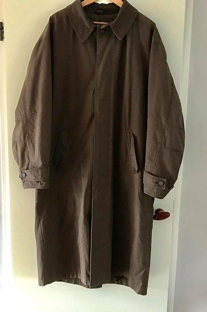 Prachtige lange outdoorjas met leren afneembare kraag mt 50, Kleding | Heren, Jassen | Winter, Zo goed als nieuw, Maat 48/50 (M)