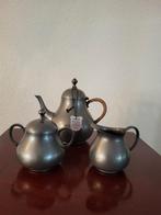 tinnen theepot met Suikerpot en melkkannetje, Antiek en Kunst, Antiek | Tin, Ophalen of Verzenden