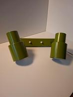 Groene Vintage Wandlamp met 2 Spots, Gebruikt, Metaal of Aluminium, Vintage, Ophalen of Verzenden