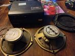 Oldtimer stereo autocassettespeler+de luxe HKS LUIDSPREKERS, Verzenden, Gebruikt