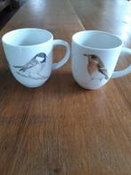 2 Mokken. Vogels.  Jet  ter Steege., Ophalen of Verzenden, Zo goed als nieuw, Overige stijlen, Kop(pen) en/of Schotel(s)