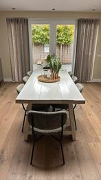 Te koop: Witte eettafel 6-8 personen, Huis en Inrichting, Tafels | Eettafels, Ophalen, 200 cm of meer, 50 tot 100 cm, Zo goed als nieuw