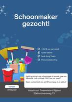 Schoonmaker Gezocht (4–8 uur per week), Starter, Overige vormen, Overige niveaus, Geschikt als bijbaan