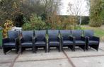 7 Zwart fauteuils op zwenkwieltjes, Huis en Inrichting, Fauteuils, Ophalen, Gebruikt, Modern, 50 tot 75 cm