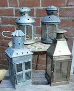 Leuke lantaarn, waxinelichthouder, 4 stuks, metaal, Huis en Inrichting, Woonaccessoires | Kandelaars en Kaarsen, Ophalen, Gebruikt