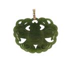 Jade Nefriet grote 14k gouden ketting hanger vintage