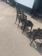 Eetkamer stoelen 4x, Huis en Inrichting, Ophalen, Gebruikt, Zwart, Vintage
