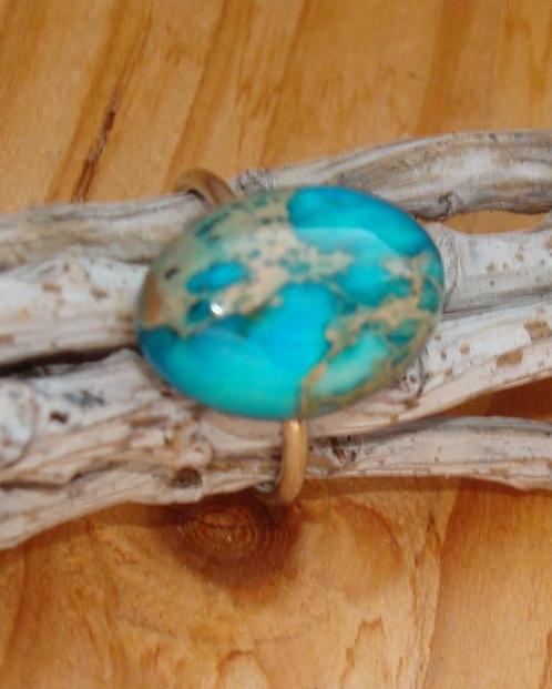Verstelbare RVS ring met regaliet RVSRing09004, Sieraden, Tassen en Uiterlijk, Ringen, Nieuw, Dame, 17 tot 18, IJzer of Staal