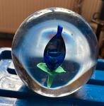 Presse-Papier blauwe tulp glas, Antiek en Kunst, Ophalen of Verzenden