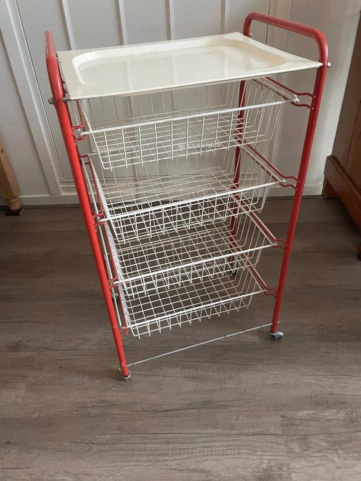 Vintage serveerwagentje trolley groente karretje keuken rek, Huis en Inrichting, Keuken | Keukenbenodigdheden, Ophalen of Verzenden