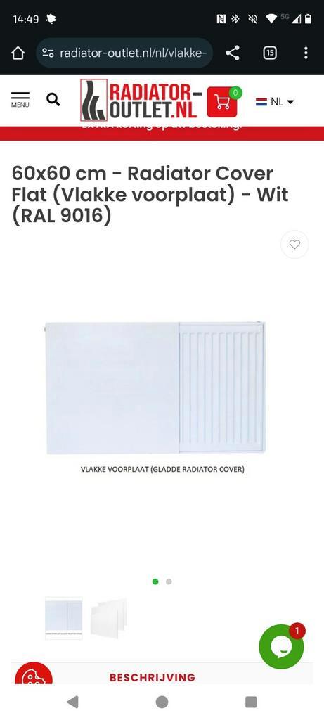 Vlakke voorplaat radiator, Doe-het-zelf en Verbouw, Verwarming en Radiatoren, Nieuw, Overige typen, 30 tot 80 cm, 60 tot 150 cm