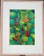 Regula Muller modern aquarel vlinders en lichteffect  1995, Antiek en Kunst, Kunst | Schilderijen | Modern, Ophalen of Verzenden