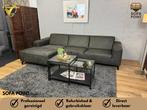 GRATIS LEVERING Robuuste Antraciete Microleren Hoekbank, Huis en Inrichting, Banken | Bankstellen, Ophalen of Verzenden, Zo goed als nieuw