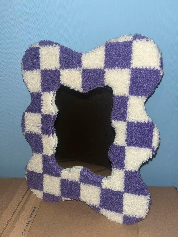 Funky Checkerboard Spiegel paars, Huis en Inrichting, Woonaccessoires | Spiegels, Nieuw, Minder dan 50 cm, Minder dan 100 cm, Overige vormen