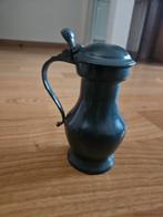 Oude tinnen kan met deksel en engel aan onderkant, Antiek en Kunst, Antiek | Tin, Ophalen of Verzenden